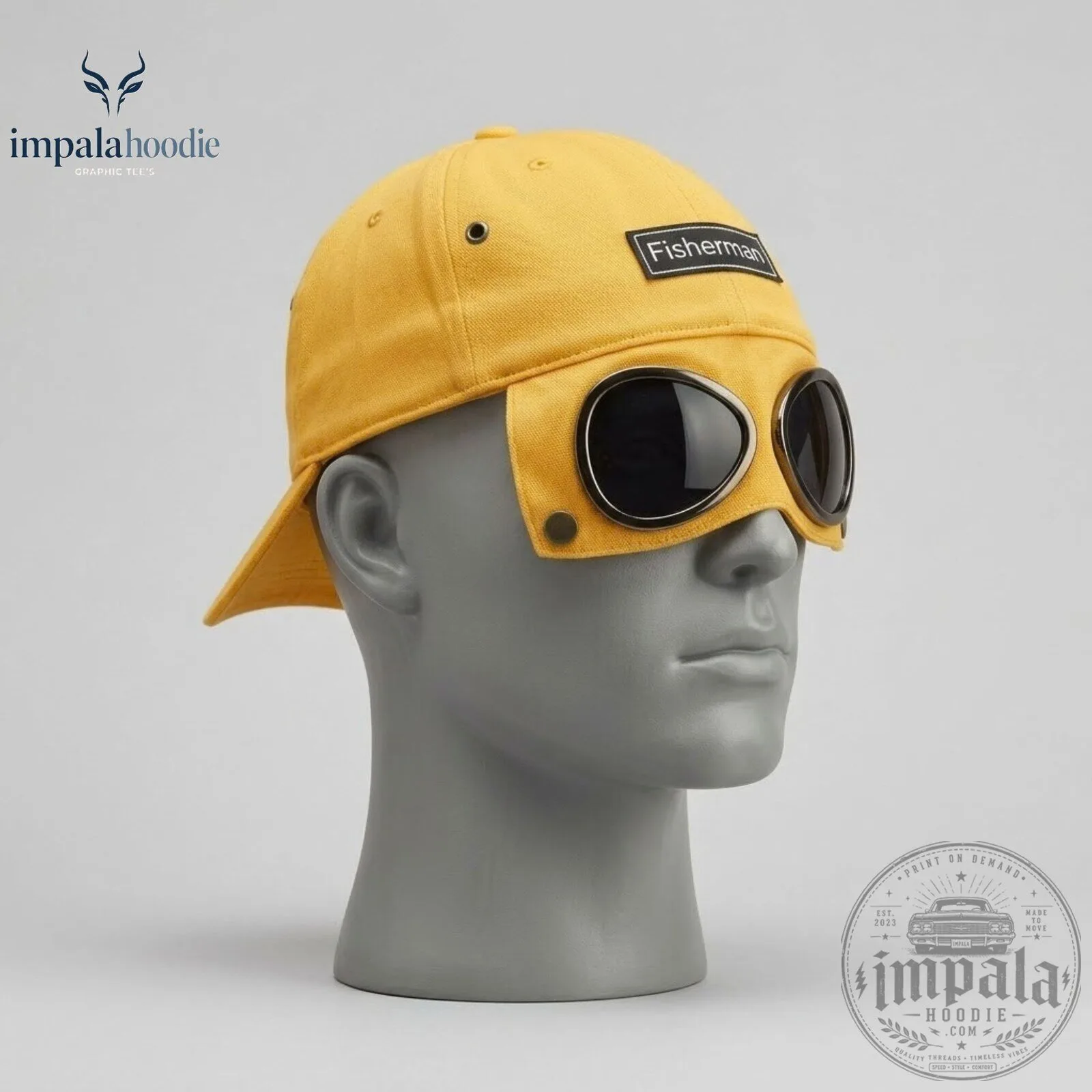 Yellow Fisherman Cap With Built-In Goggles
