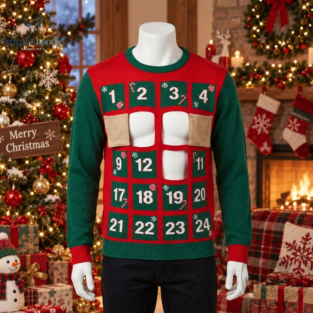 "Top 5 Hilarious Holiday Gifts: Ugly Sweaters, Tees, and Totes" 37 Funny Advent Calendar Christmas Ugly Sweater