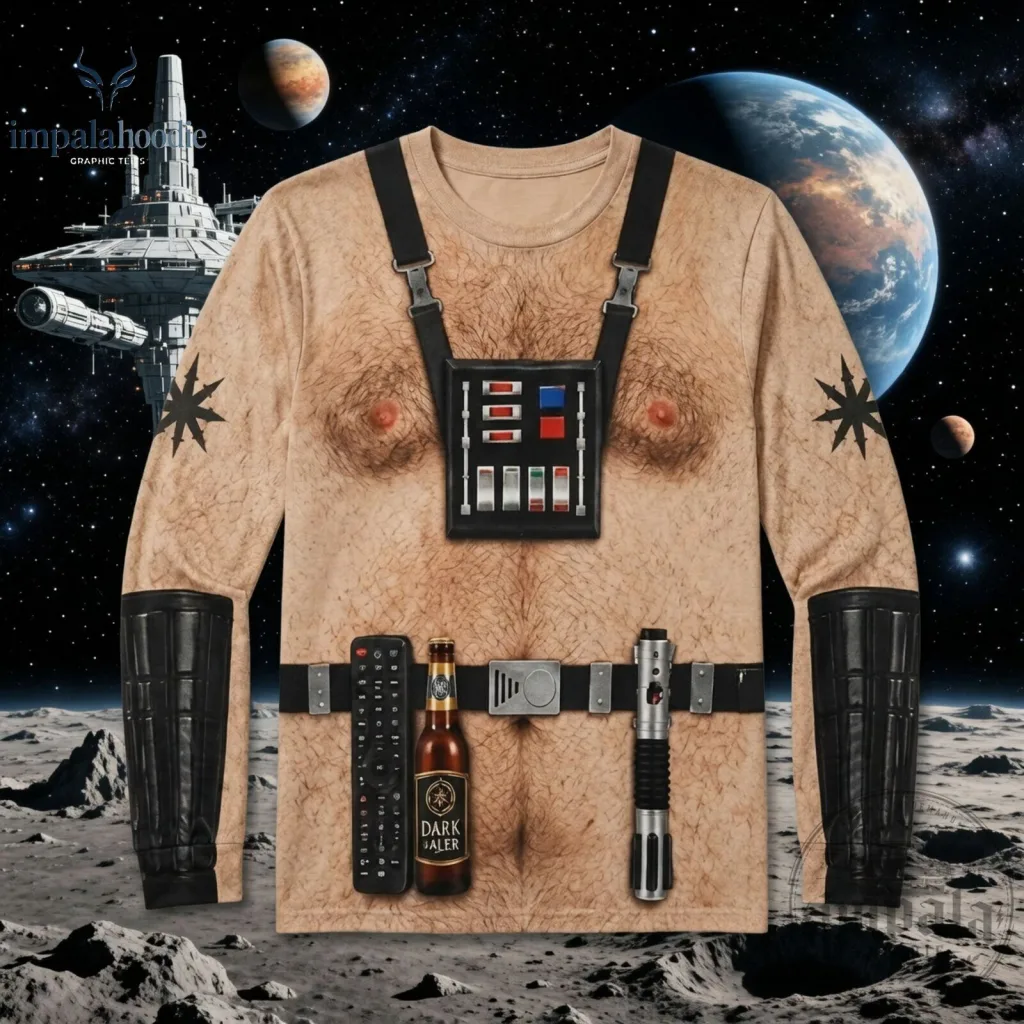 Star Wars Naked Dark Side Darth Vader Ugly Long Sleeve T-Shirt Star Wars Naked Dark Side Darth Vader Ugly Long Sleeve T-Shirt