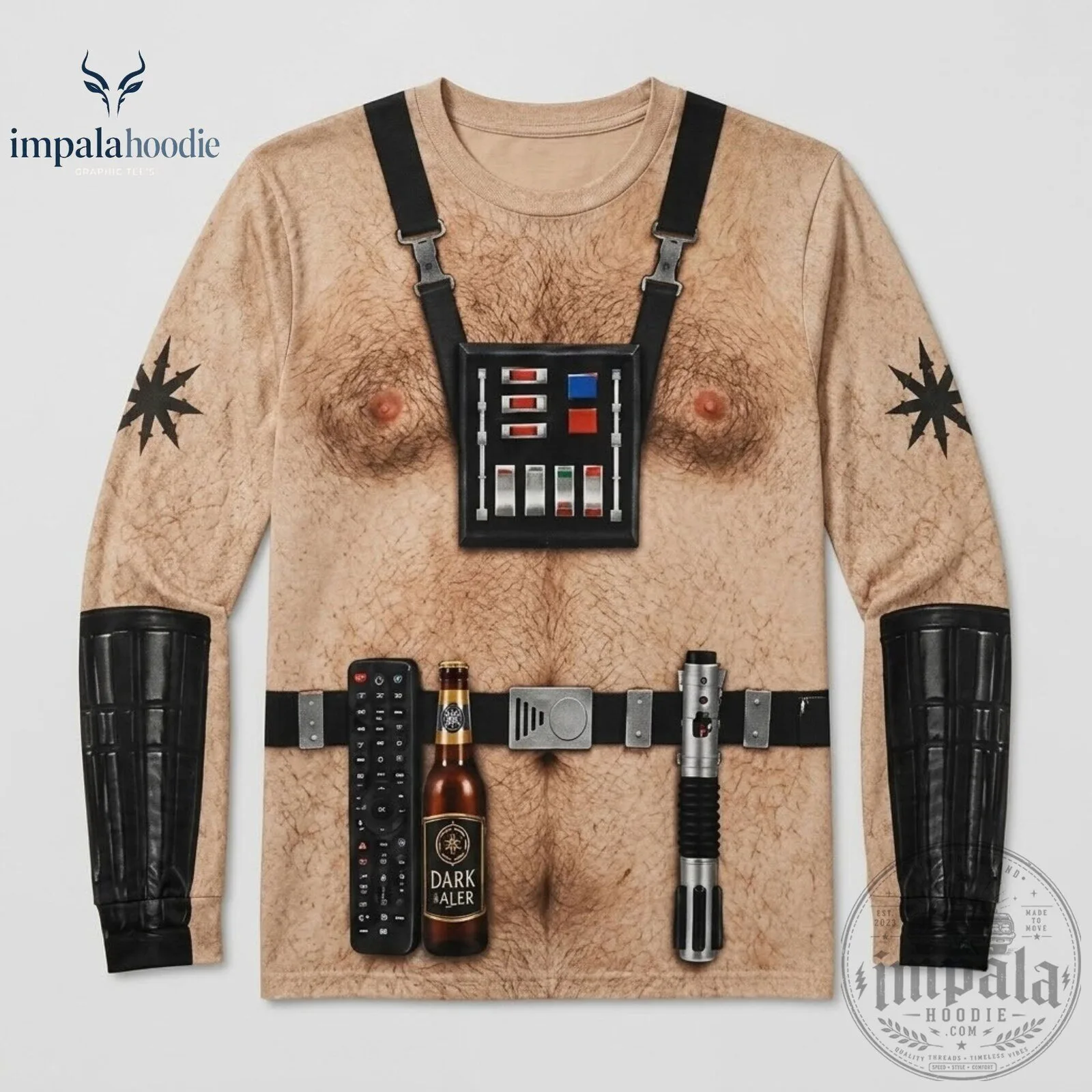 Star Wars Naked Dark Side Darth Vader Ugly Long Sleeve T-Shirt 9 Star Wars Naked Dark Side Darth Vader Ugly Long Sleeve T-Shirt