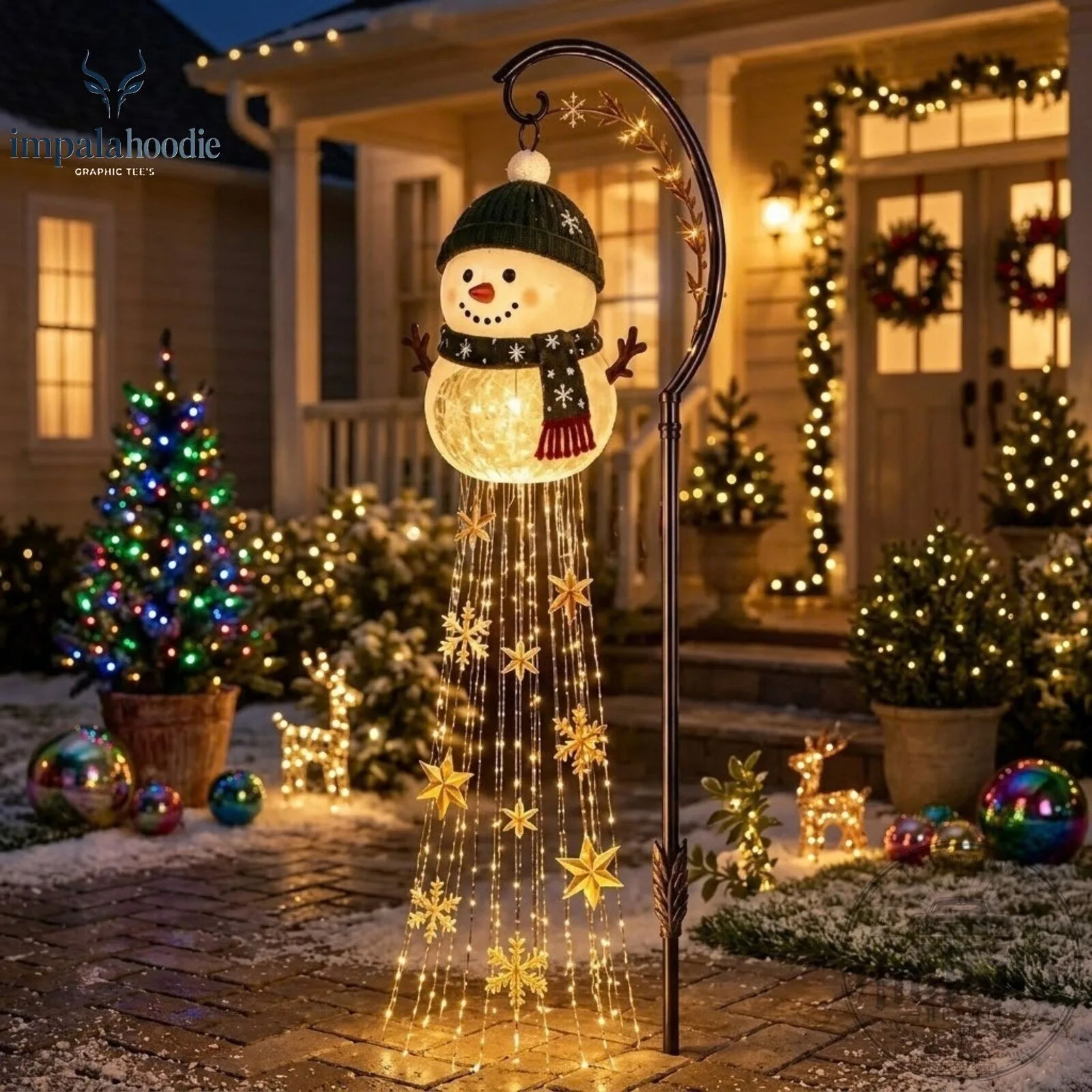 Snowman With Snowflake & Star Christmas LED Light