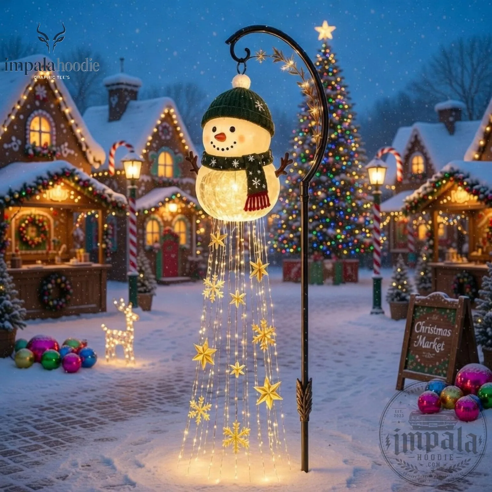 Snowman With Snowflake & Star Christmas LED Light 9 Snowman With Snowflake & Star Christmas LED Light