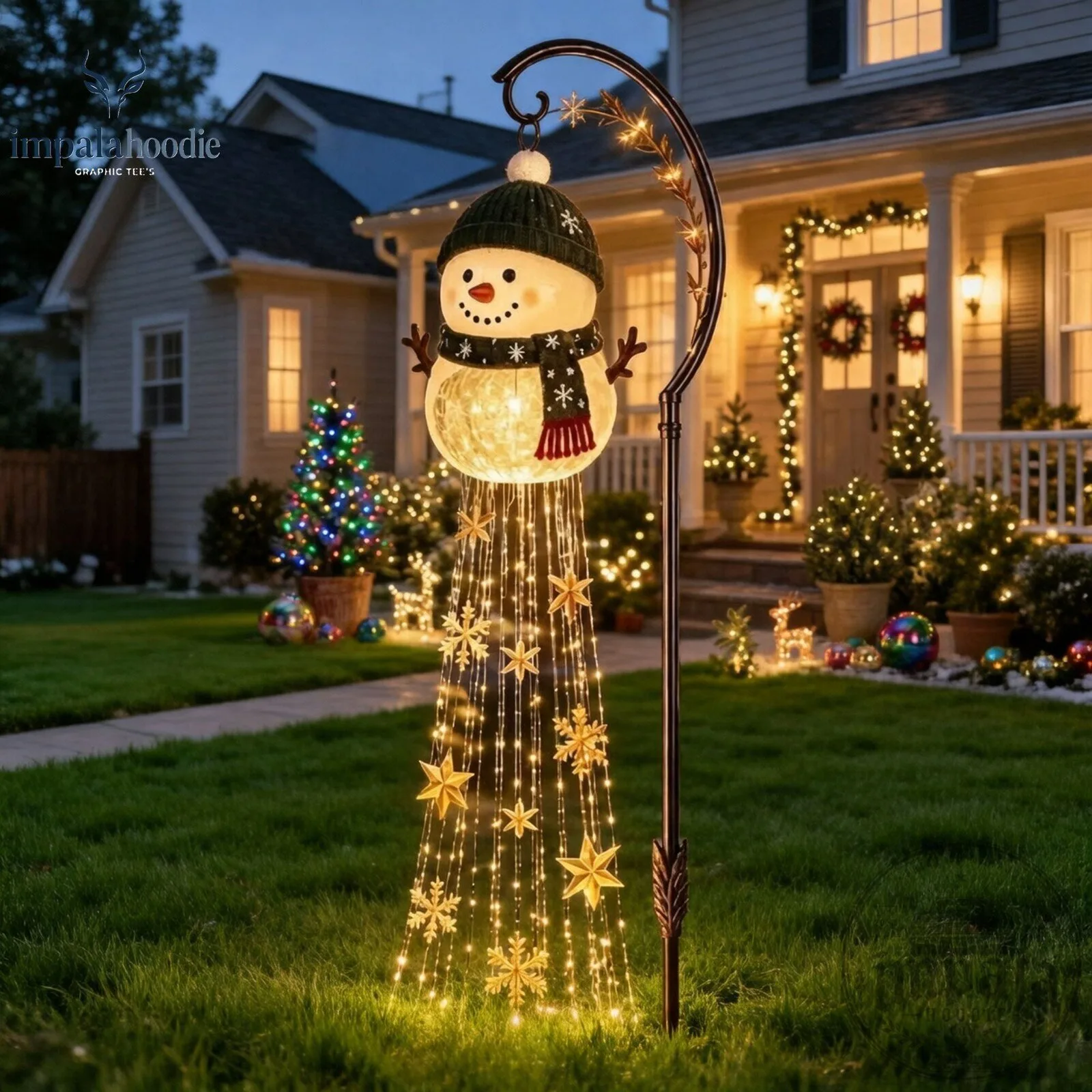Snowman With Snowflake & Star Christmas LED Light 10 Snowman With Snowflake & Star Christmas LED Light