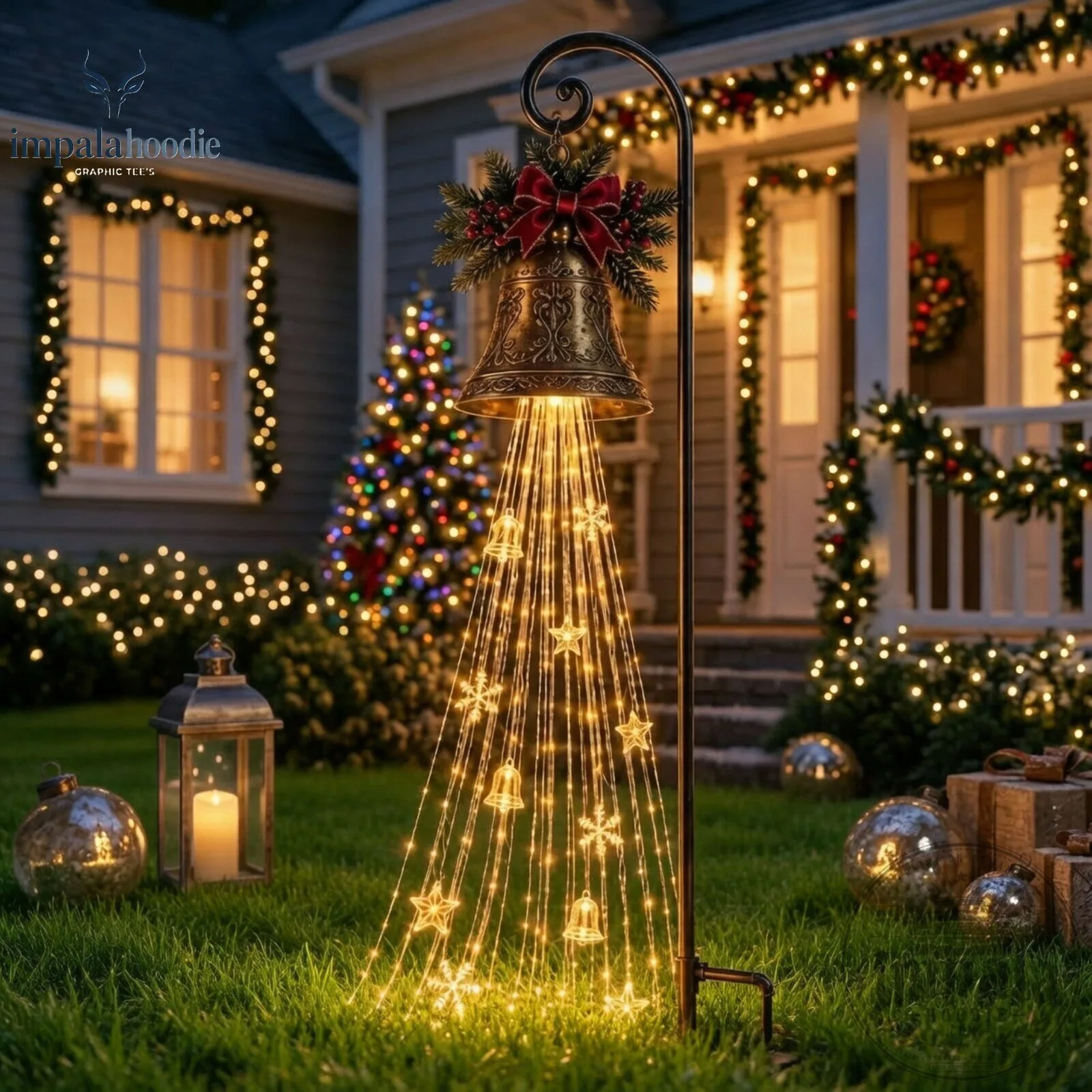 Christmas Bell With Snowflake & Star Lights LED Light 10 Christmas Bell With Snowflake & Star Lights LED Light