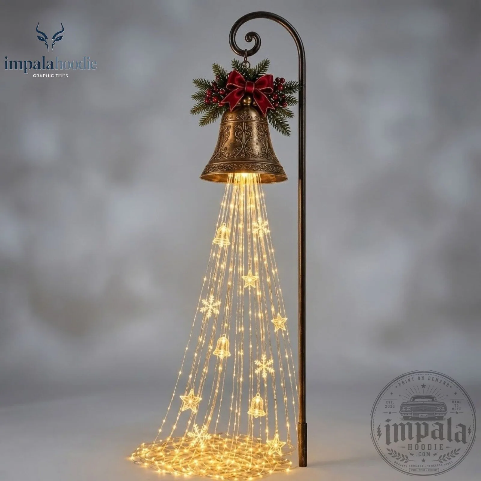 Christmas Bell With Snowflake & Star Lights LED Light 11 Christmas Bell With Snowflake & Star Lights LED Light