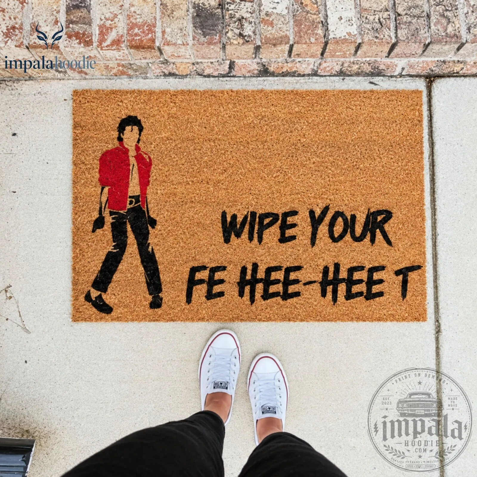 Wipe Your Fe Hee-Heet Funny Michael Jackson Doormat 10 Wipe Your Fe Hee-Heet Funny Michael Jackson Doormat