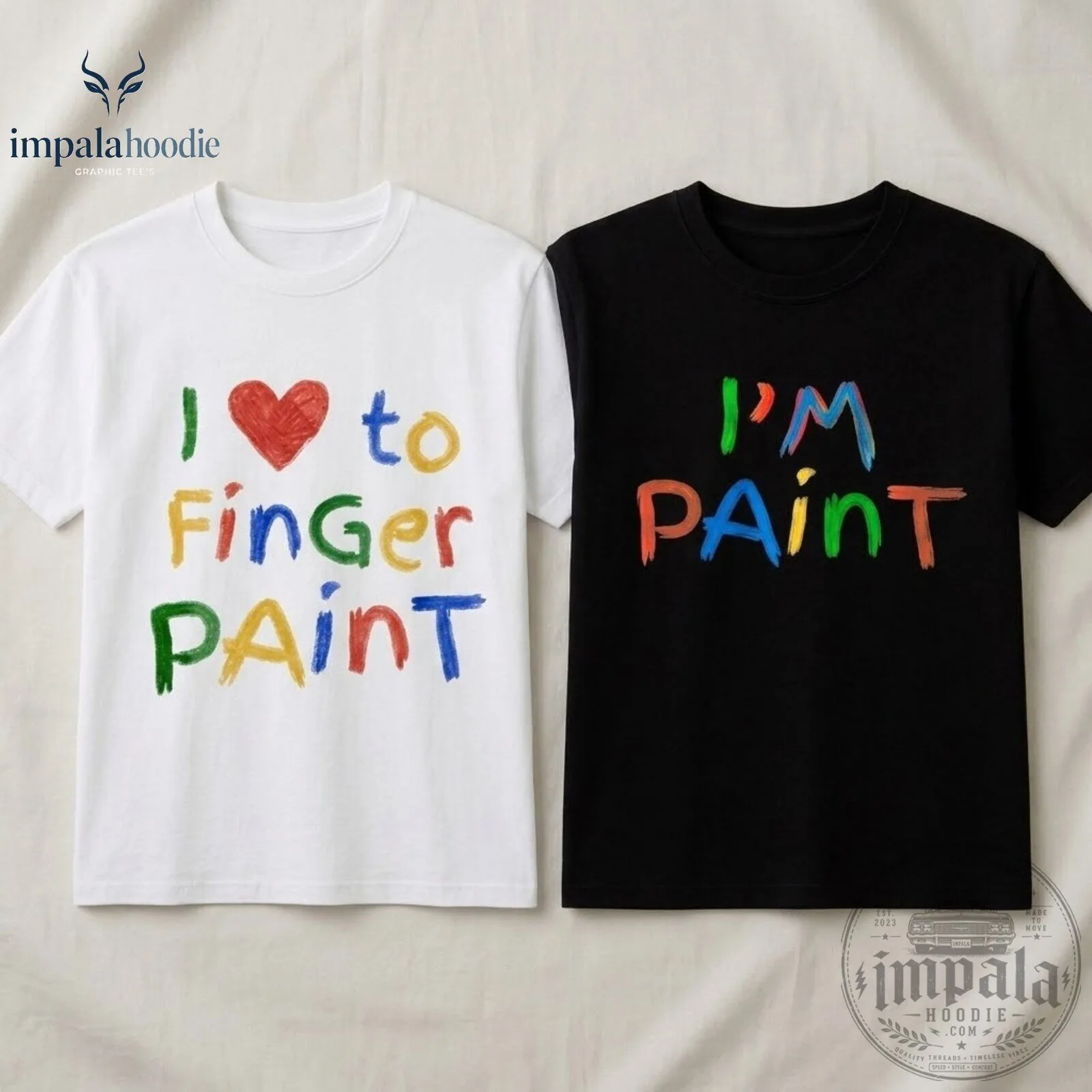 I Love To Finger Paint I'm Paint Funny Couple Matching T-Shirt