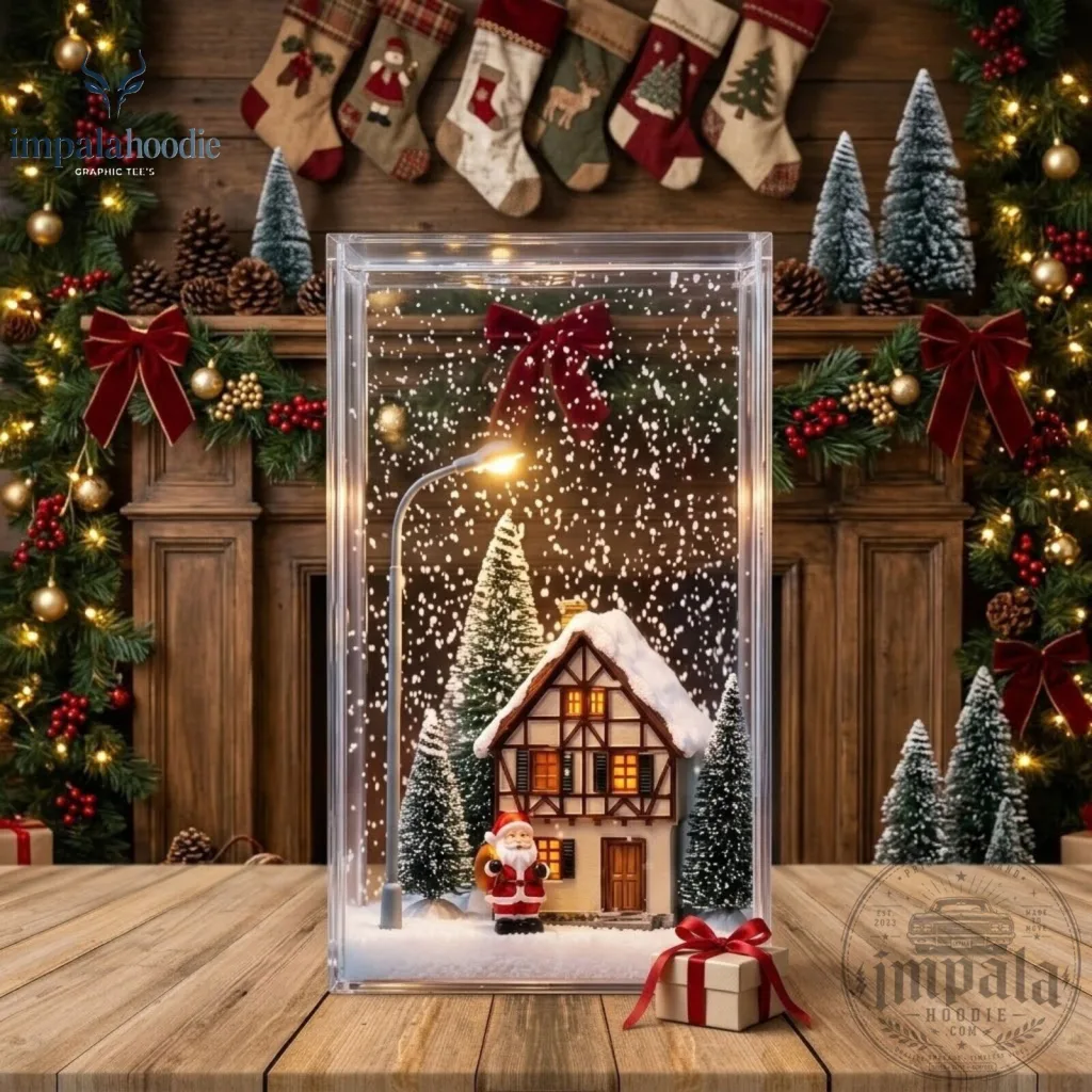 Christmas Santa Claus & Snowy House Miniature Snowy Village Diorama Christmas Santa Claus & Snowy House Miniature Snowy Village Diorama