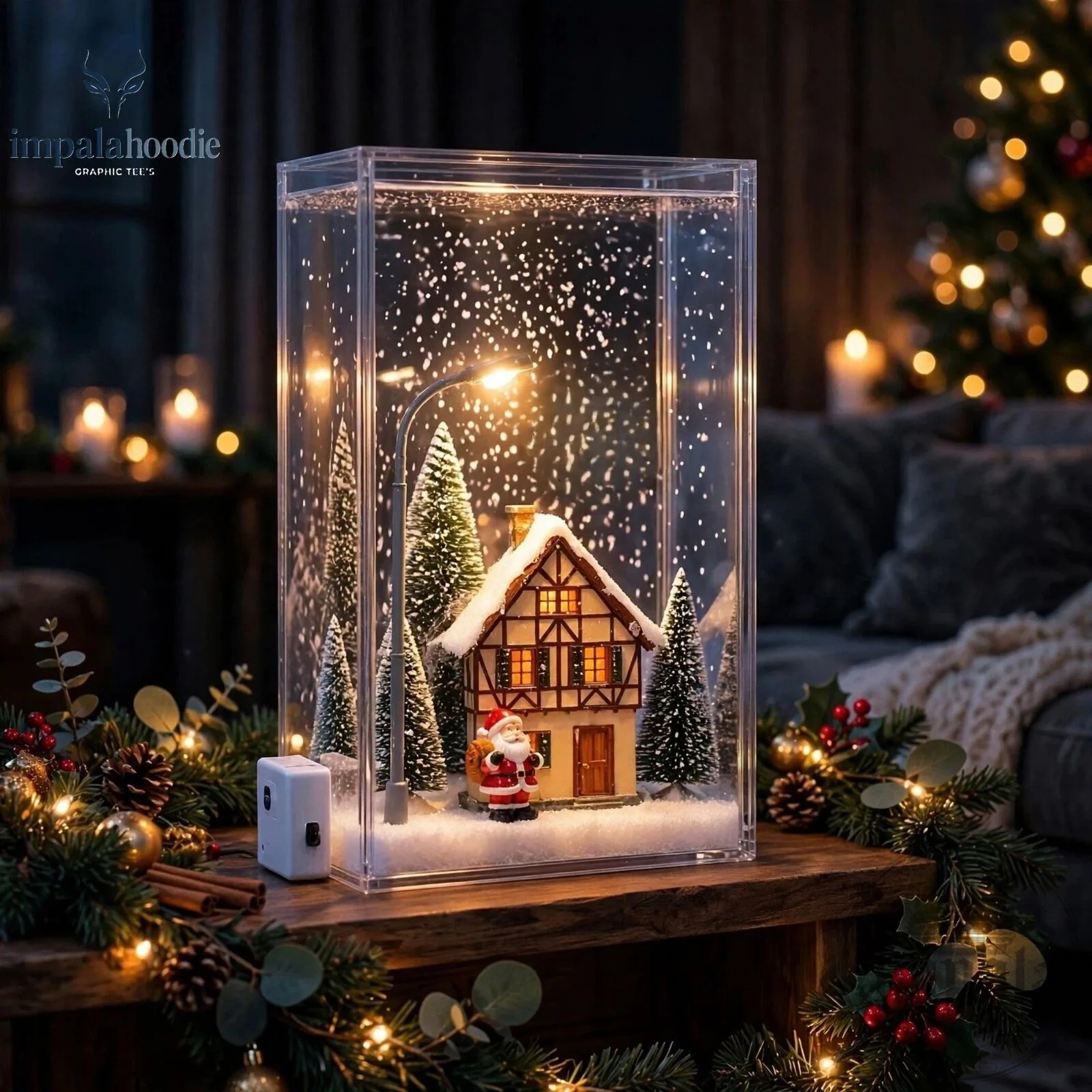 Christmas Santa Claus & Snowy House Miniature Snowy Village Diorama 9 Christmas Santa Claus & Snowy House Miniature Snowy Village Diorama