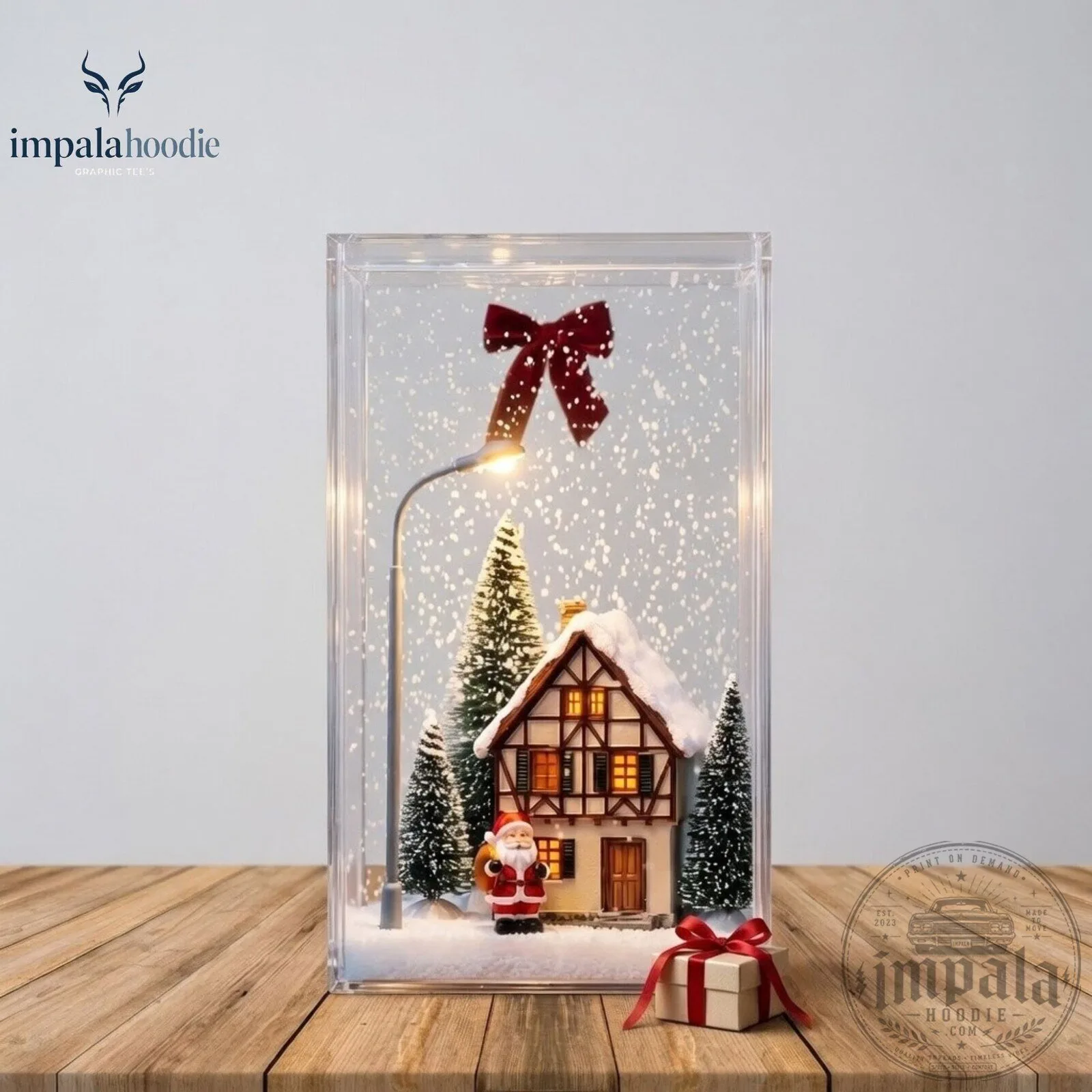 Christmas Santa Claus & Snowy House Miniature Snowy Village Diorama 11 Christmas Santa Claus & Snowy House Miniature Snowy Village Diorama