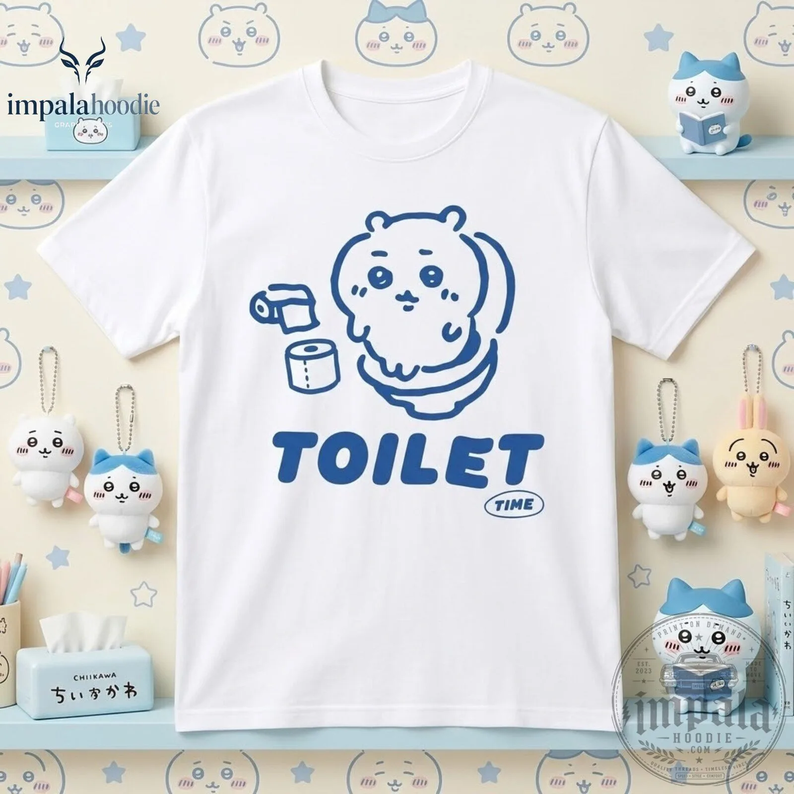 Chiikawa Toilet Time Cute Graphic T-Shirt