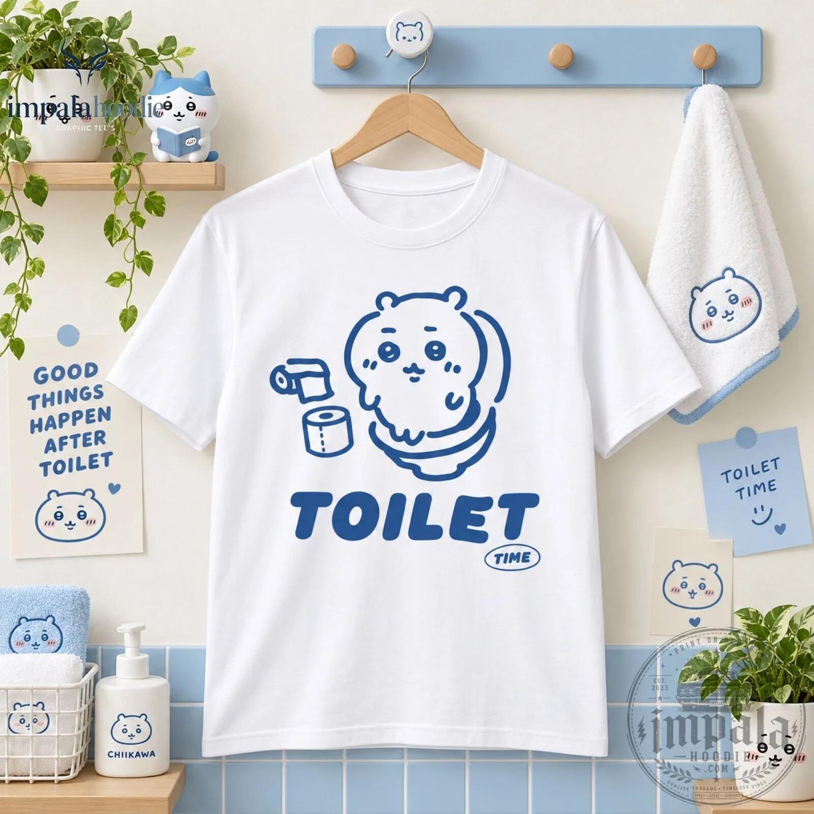 Chiikawa Toilet Time Cute Graphic T-Shirt 9 Chiikawa Toilet Time Cute Graphic T-Shirt