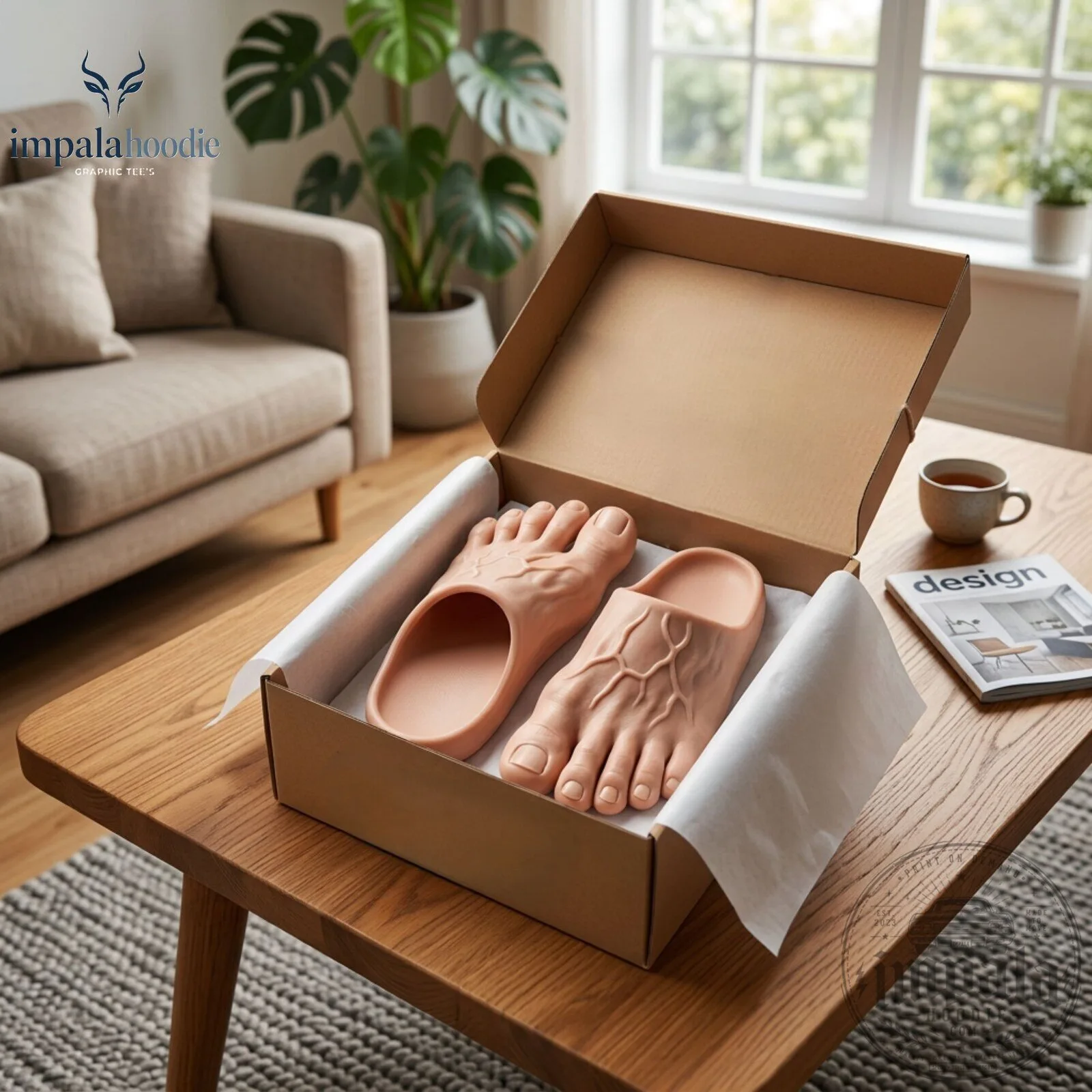 Realistic Human Feet Funny Slippers
