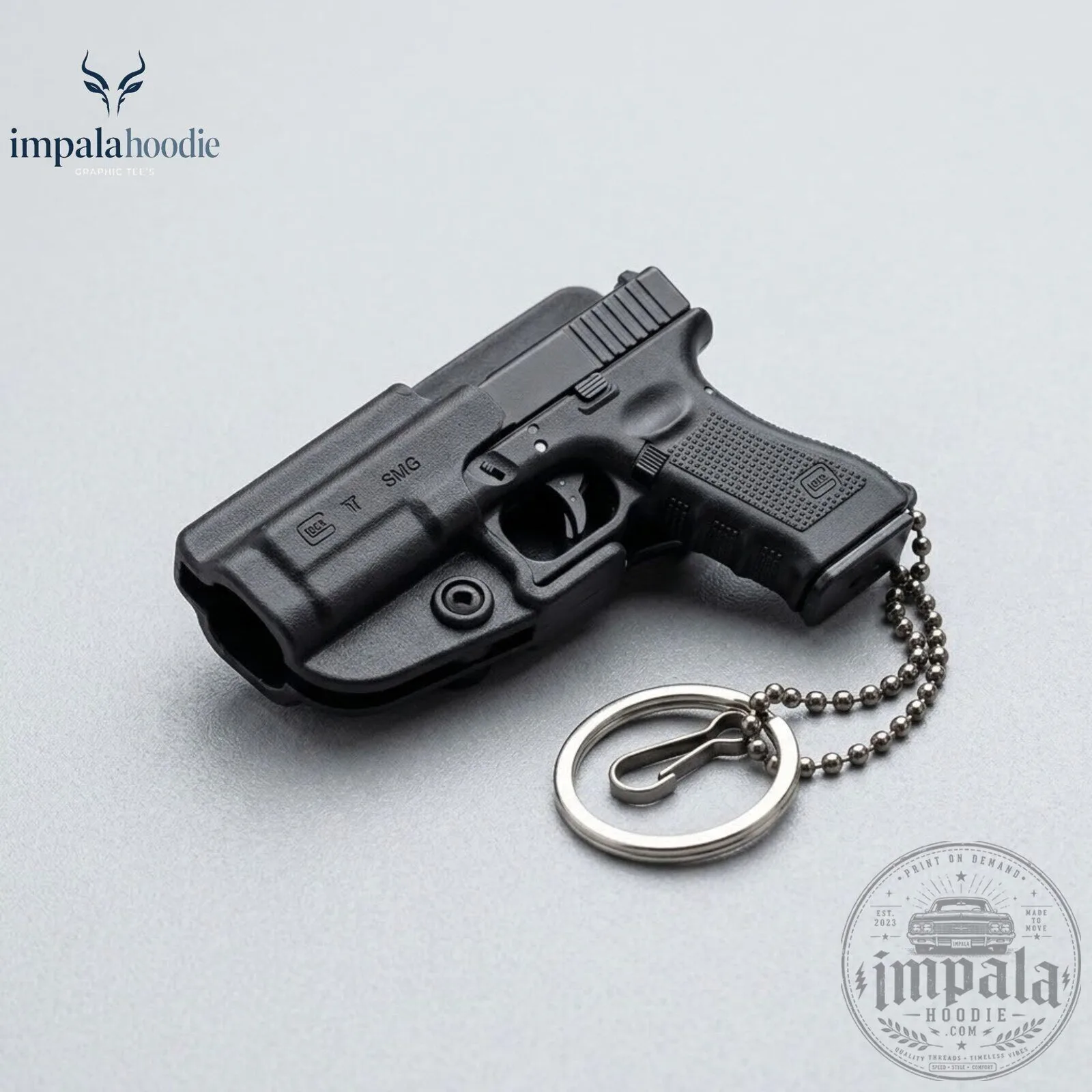 Glock Pistol Miniature Keychain With Miniature Belt Holster 8 Glock Pistol Miniature Keychain With Miniature Belt Holster