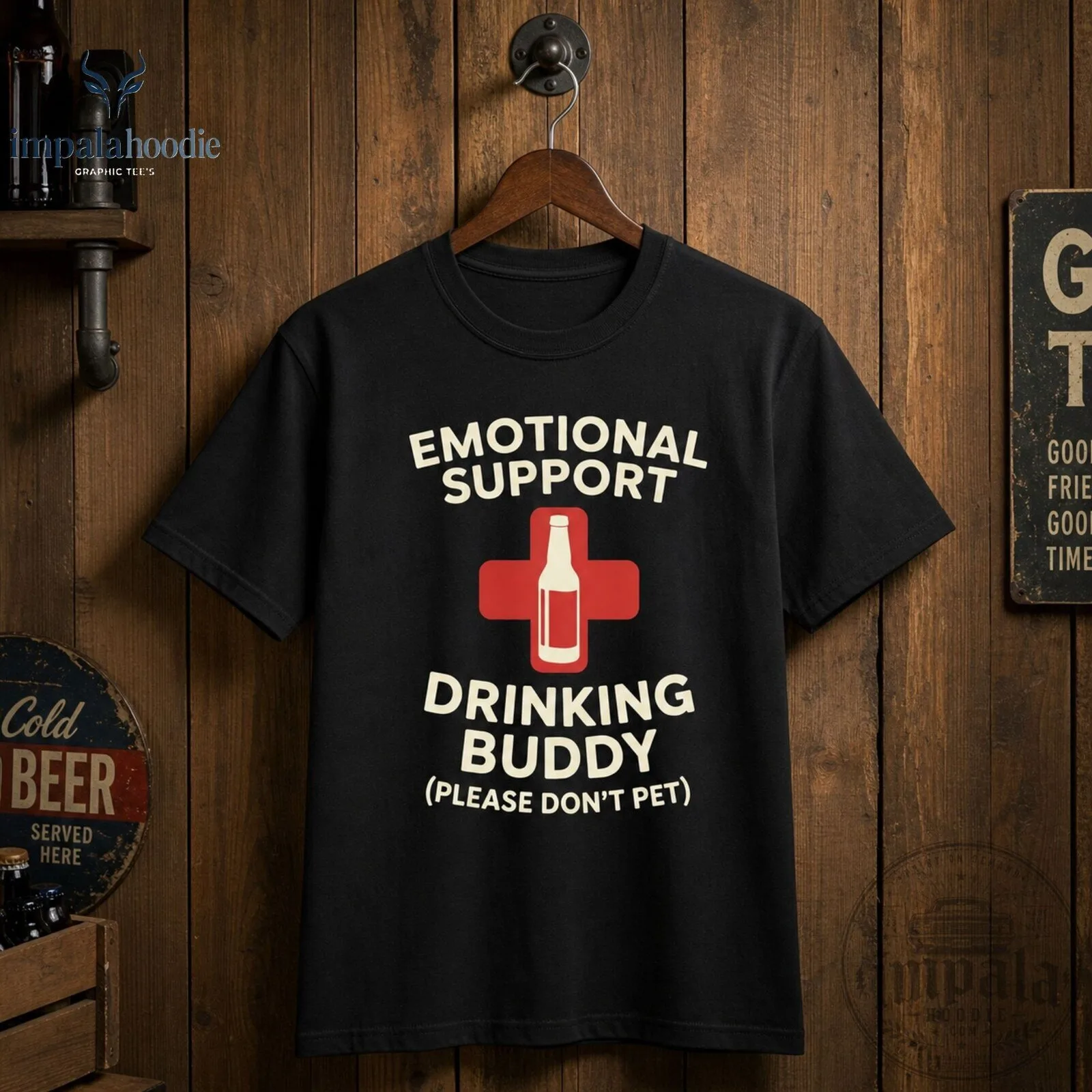 Emotional Support Drinking Buddy Please Don't Pet Funny Alcoholic T-Shirt 9 Emotional Support Drinking Buddy Please Don