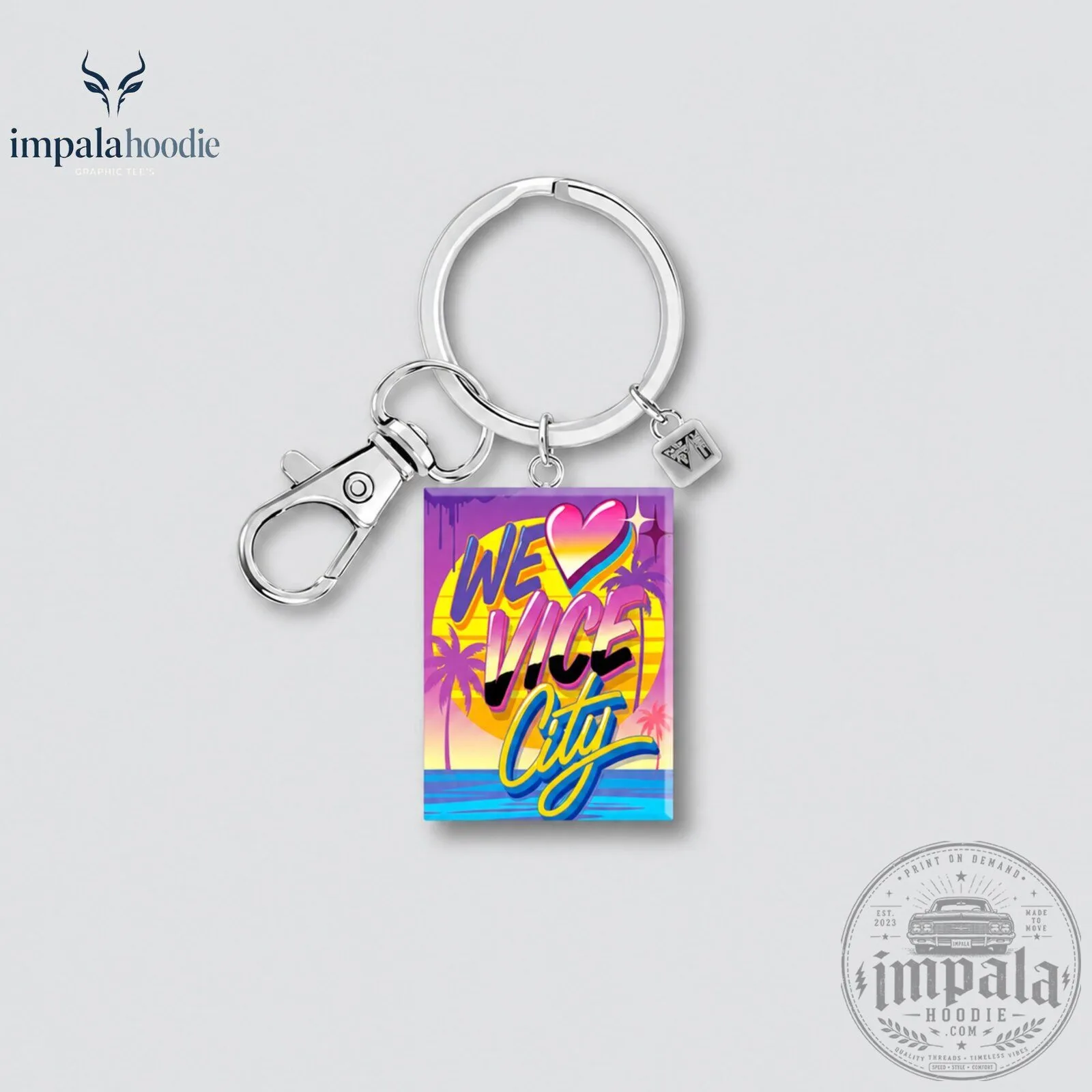 Grand Theft Auto VI GTA 6 We Heart Vice City Keychain 11 Grand Theft Auto VI GTA 6 We Heart Vice City Keychain