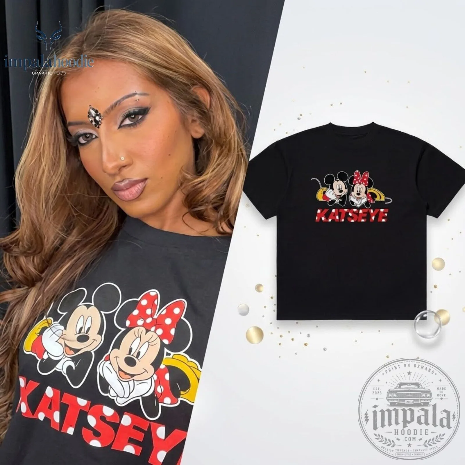 KATSEYE Lara x Mickey & Minnie Black T-Shirt 4 KATSEYE Lara x Mickey & Minnie Black T-Shirt