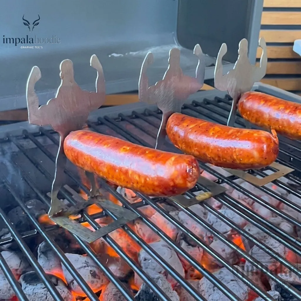 Set 3 Muscle Man BBQ Sausage Holder Grill Rack Set 3 Muscle Man BBQ Sausage Holder Grill Rack