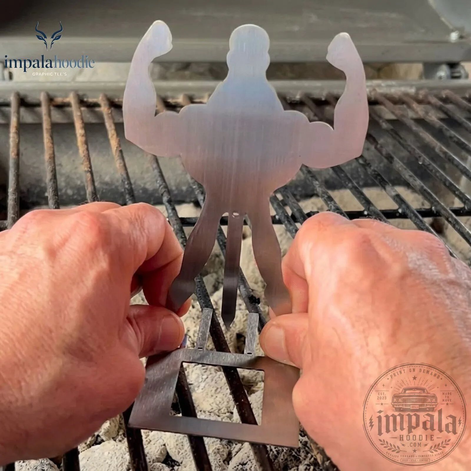 Set 3 Muscle Man BBQ Sausage Holder Grill Rack 9 Set 3 Muscle Man BBQ Sausage Holder Grill Rack