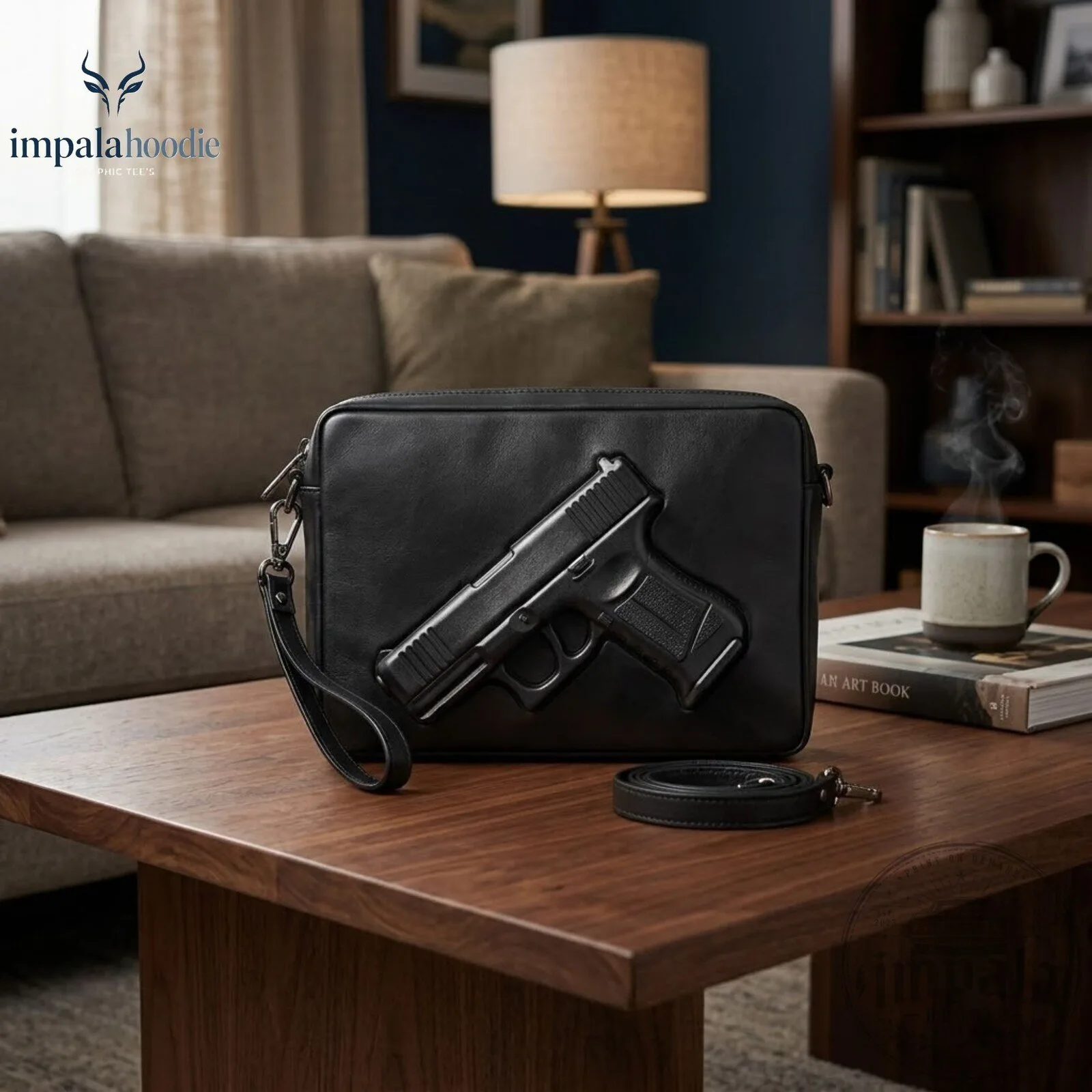 Black Pistol Crossbody Bag With Shoulder Strap 4 Black Pistol Crossbody Bag With Shoulder Strap
