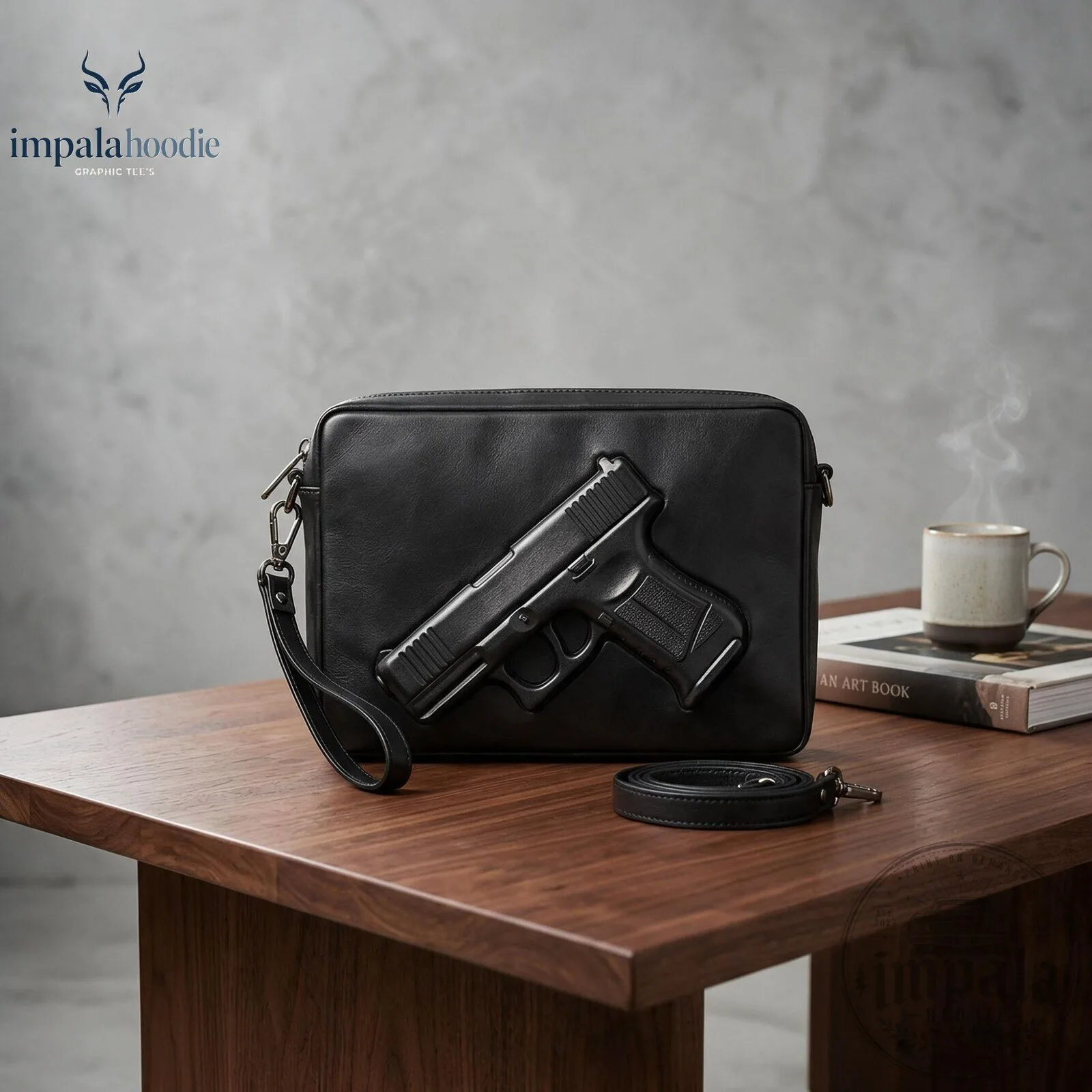 Black Pistol Crossbody Bag With Shoulder Strap 9 Black Pistol Crossbody Bag With Shoulder Strap