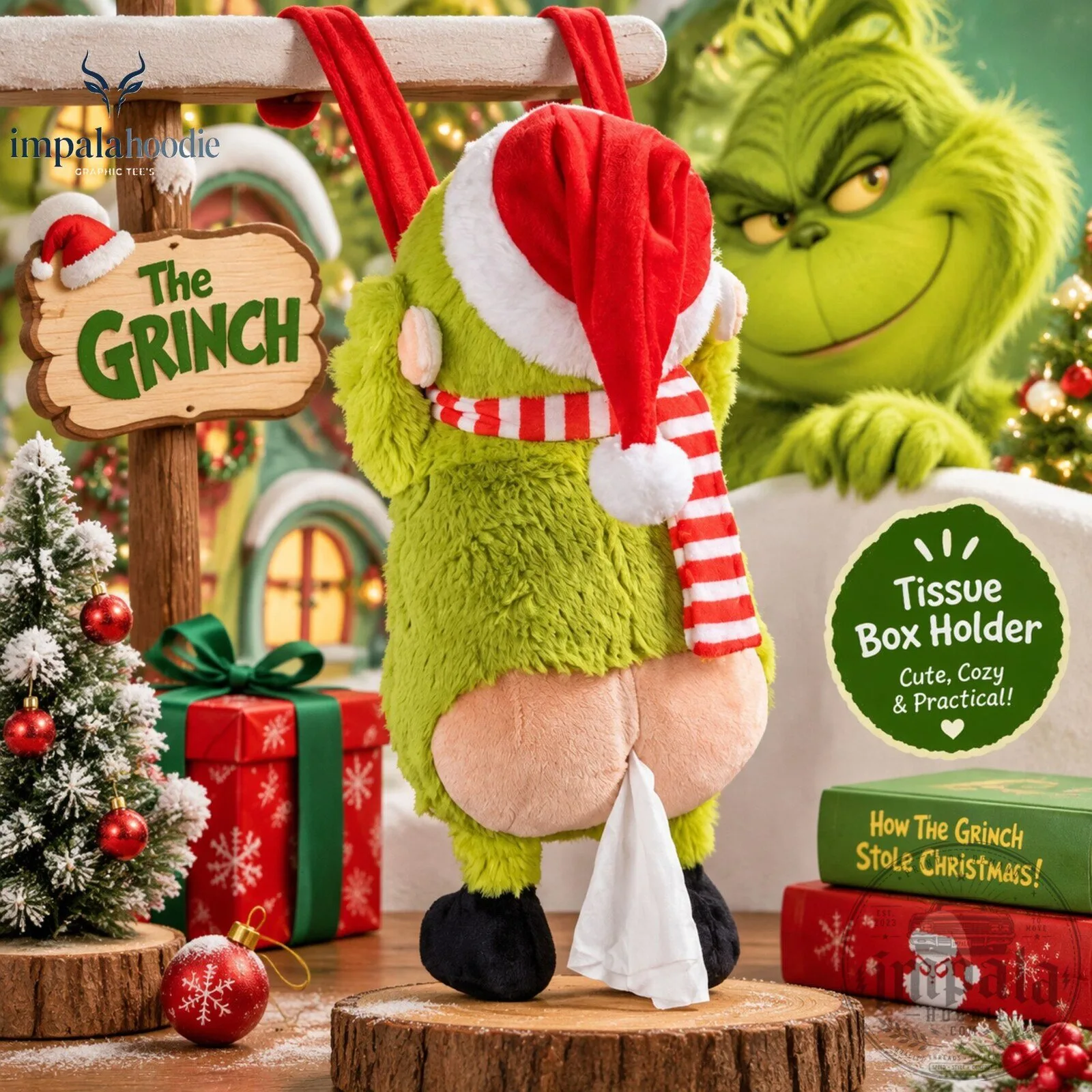 The Grinch Christmas Plush Tissue Box Holder 8 The Grinch Christmas Plush Tissue Box Holder