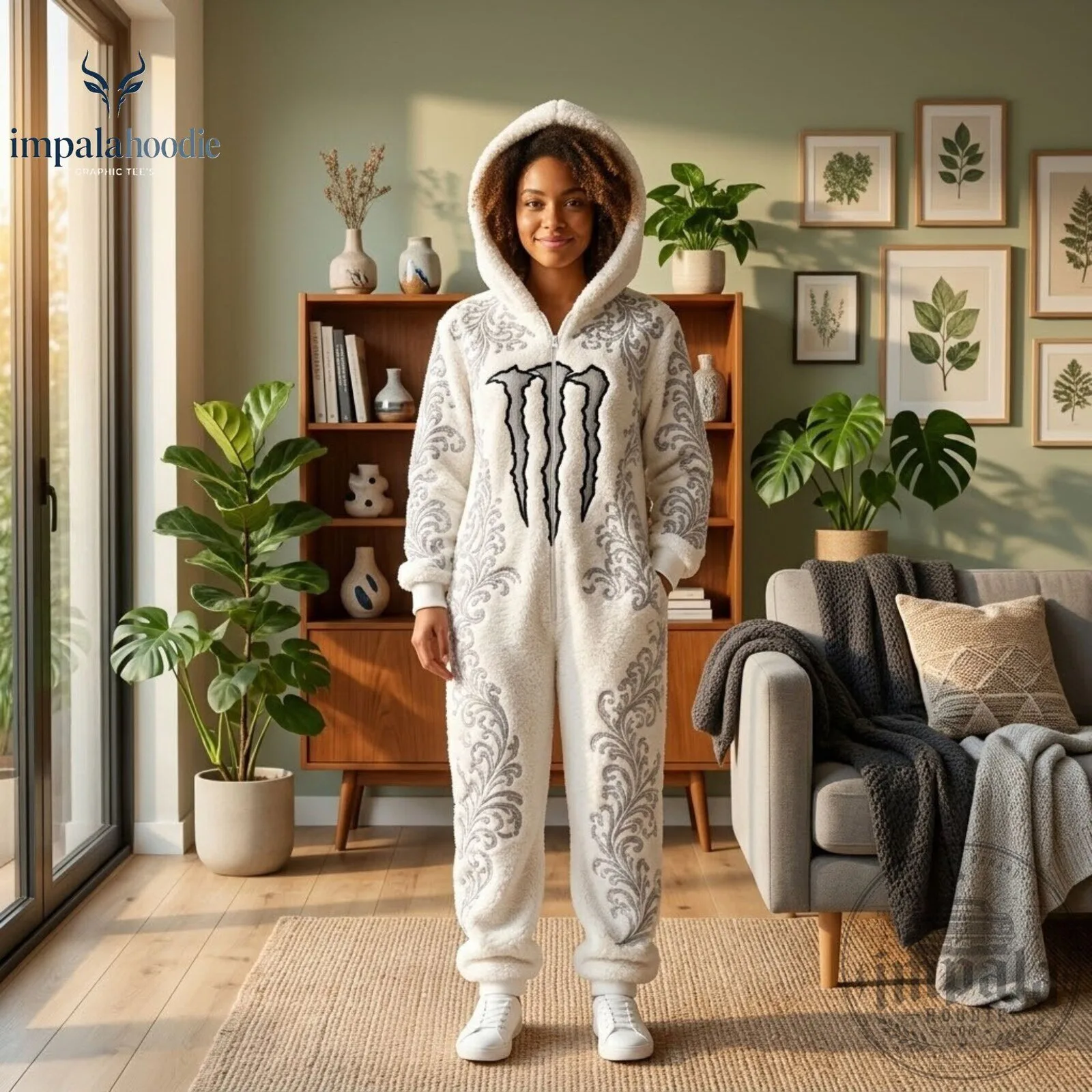 White Monster Energy Hooded Onesie Jumpsuit 9 White Monster Energy Hooded Onesie Jumpsuit