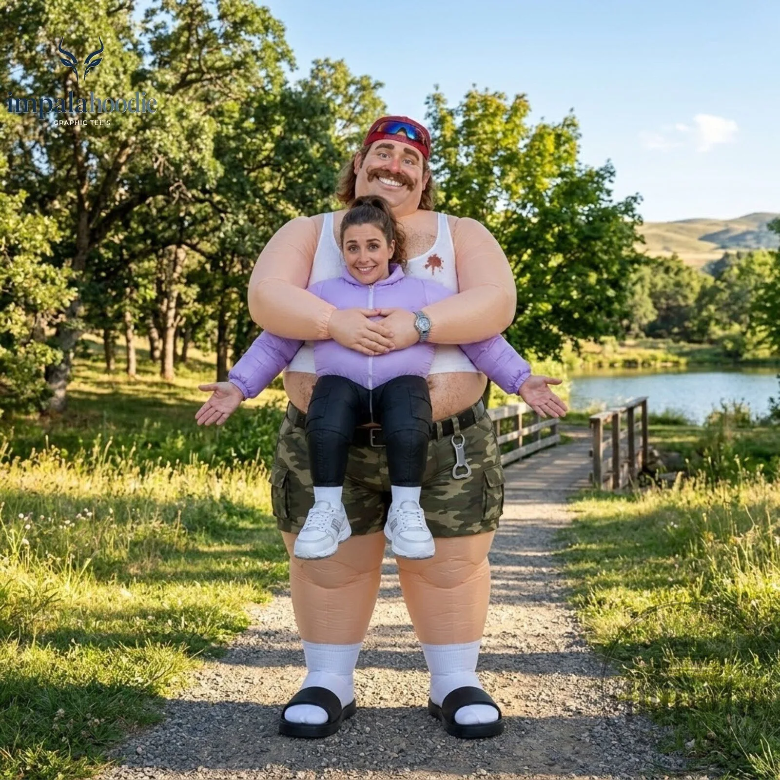 Husband Carry Wife Funny Inflatable Man Carry His Wife Costume 4 Husband Carry Wife Funny Inflatable Man Carry His Wife Costume