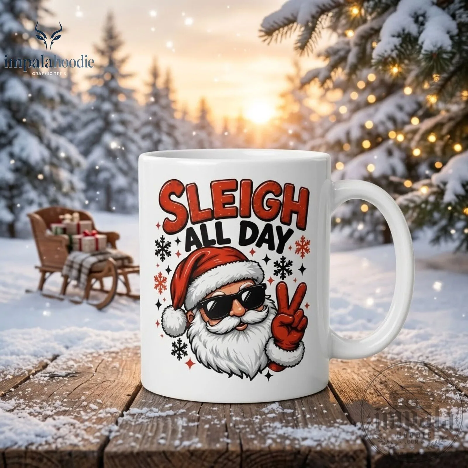 Funny Santa Claus Sleigh All Day Mug