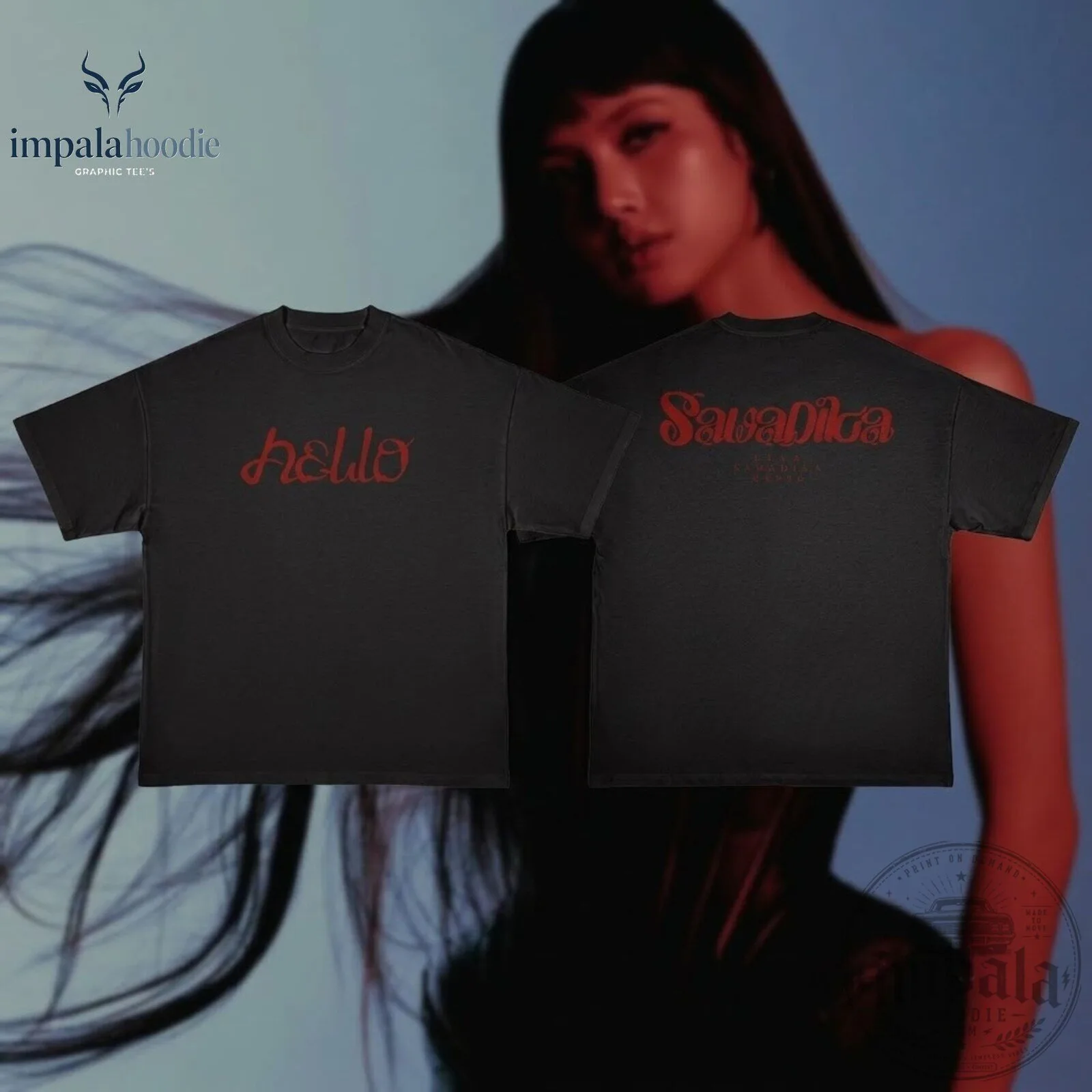 Lisa PRESS PLAY Hello Sawadika Black T-Shirt