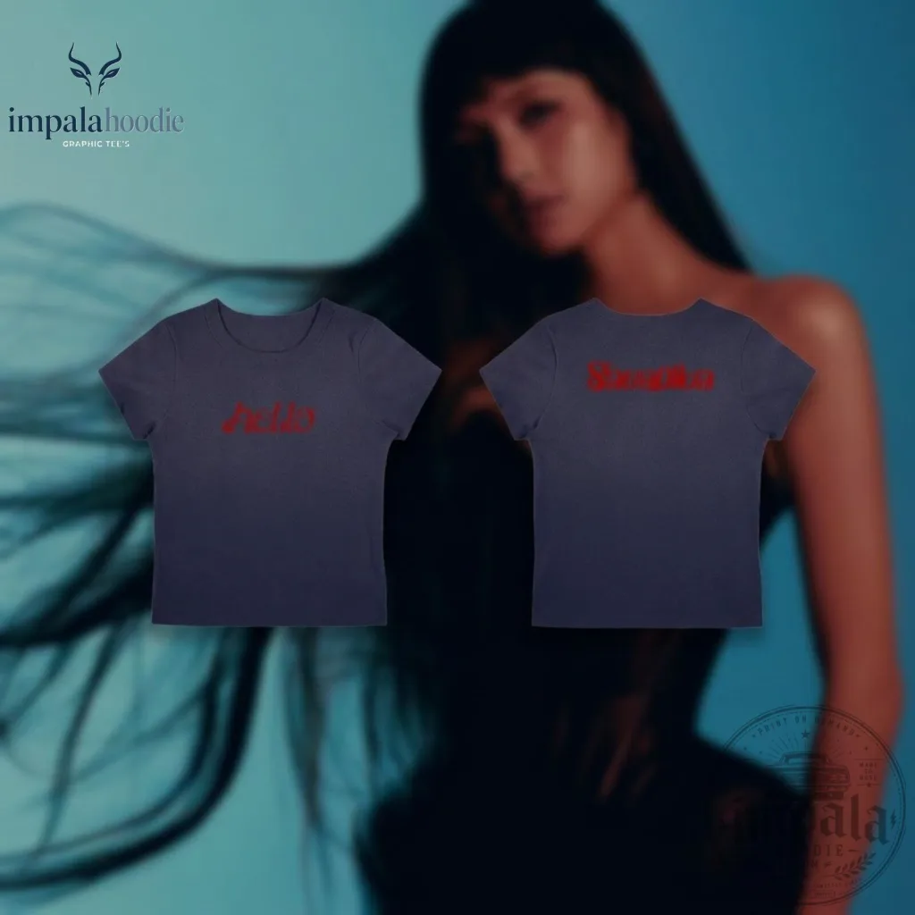 Lisa PRESS PLAY Hello Sawadika Indigo Baby Tee Lisa PRESS PLAY Hello Sawadika Indigo Baby Tee