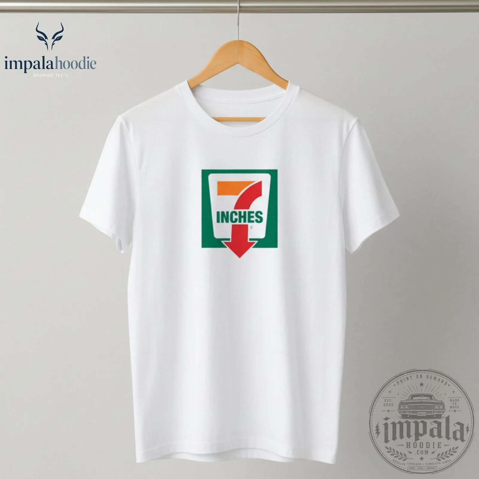7 Inches Funny 7-Eleven Parody Logo T-Shirt 9 7 Inches Funny 7-Eleven Parody Logo T-Shirt