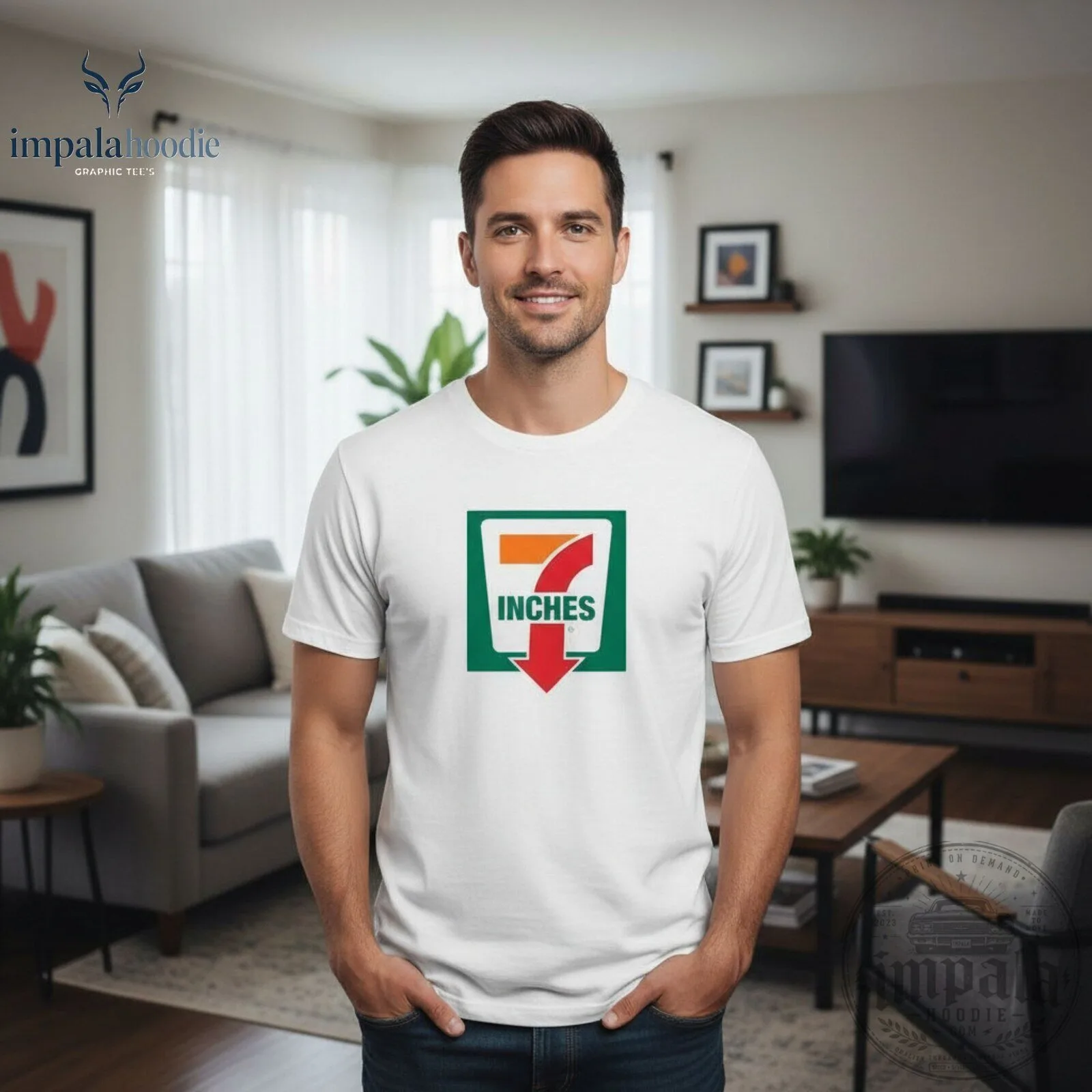 7 Inches Funny 7-Eleven Parody Logo T-Shirt 11 7 Inches Funny 7-Eleven Parody Logo T-Shirt