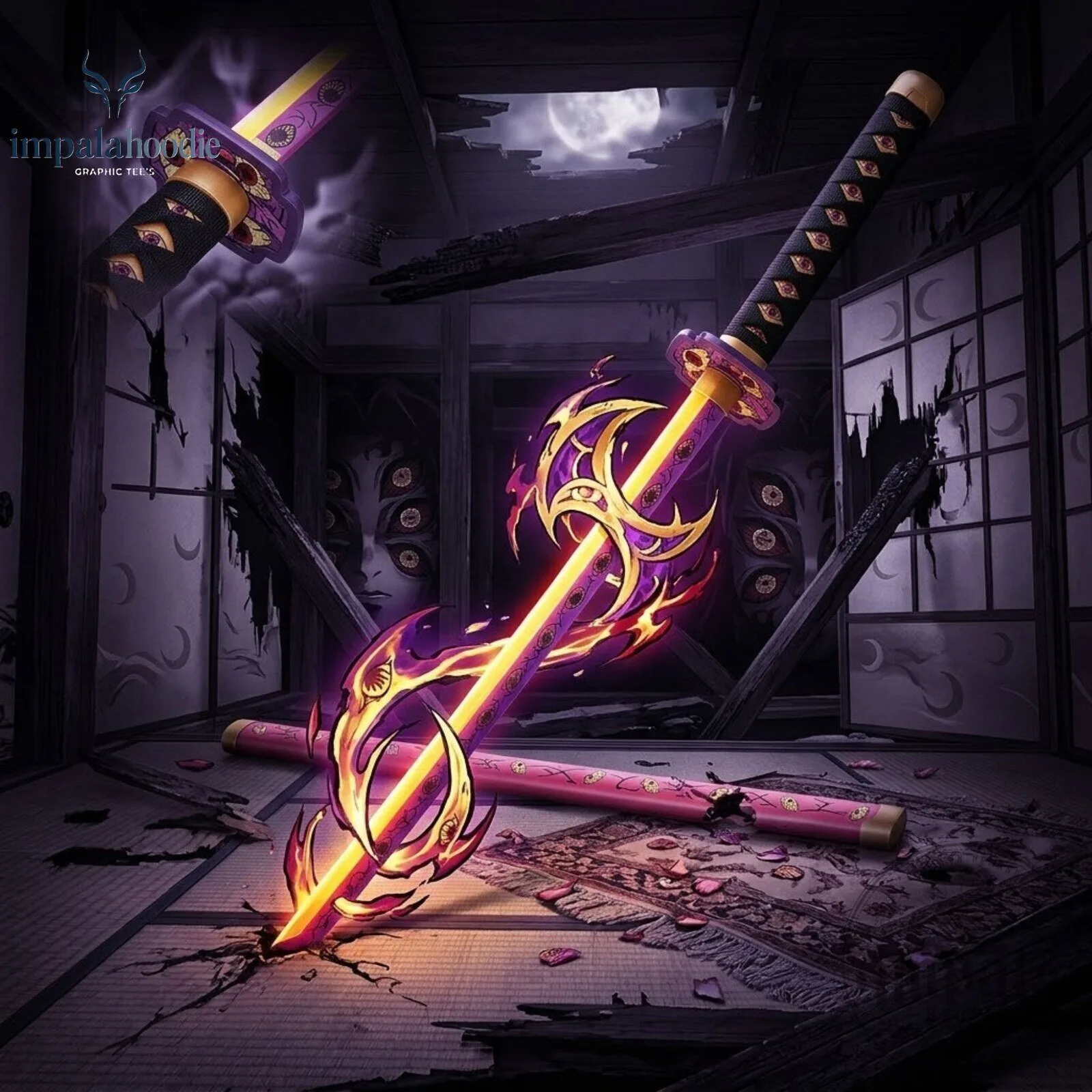 Kimetsu No Yaiba Kokushibo Glowing LED Light Katana 9 Kimetsu No Yaiba Kokushibo Glowing LED Light Katana