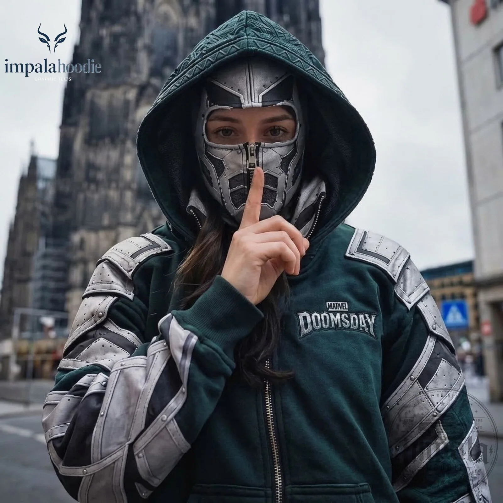 Marvel Doomsday Doctor Doom Zip Up Hoodie With Face Cover 11 Marvel Doomsday Doctor Doom Zip Up Hoodie With Face Cover