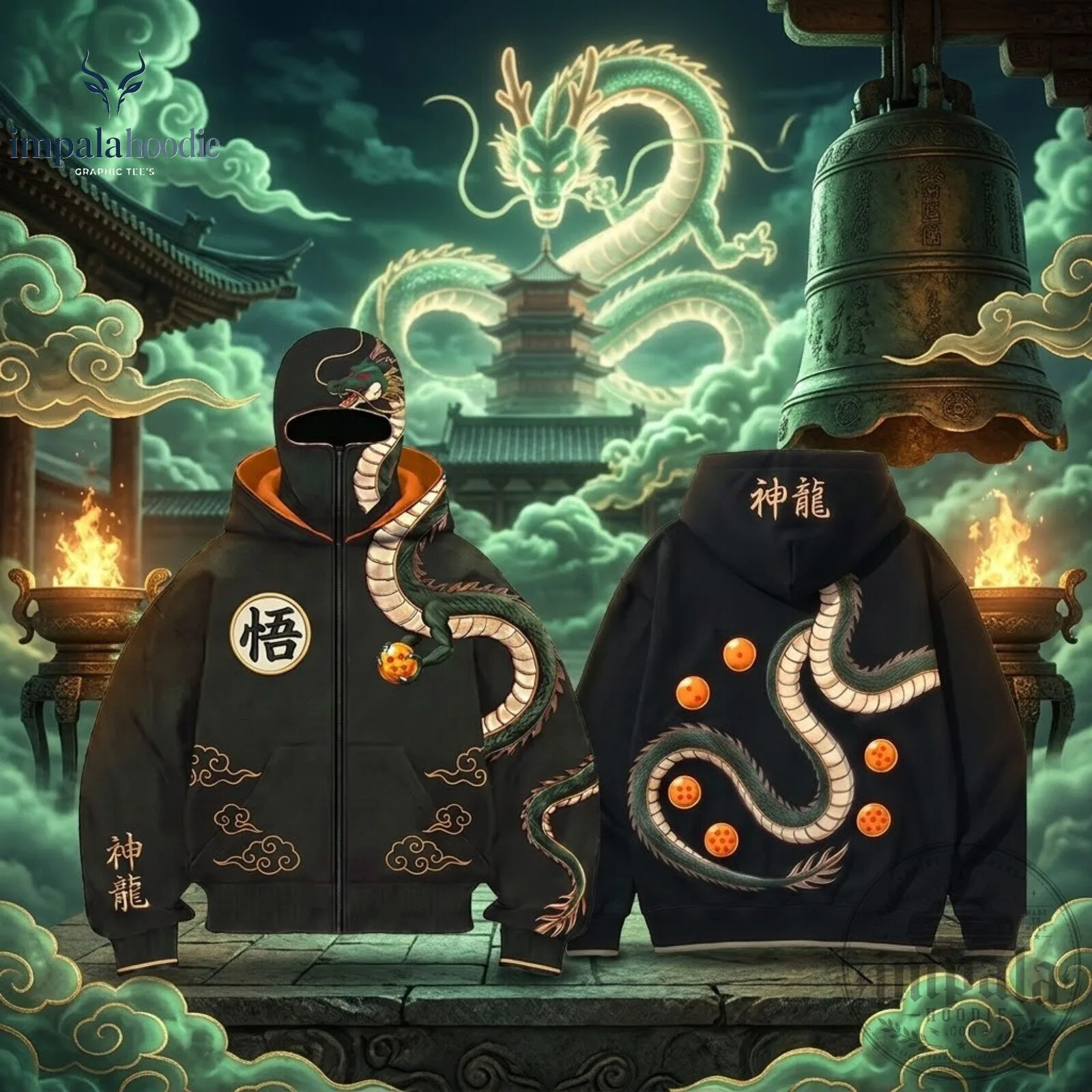 Dragon Ball Z DBZ Shenron Zip Up Hoodie With Face Cover 5 Dragon Ball Z DBZ Shenron Zip Up Hoodie With Face Cover