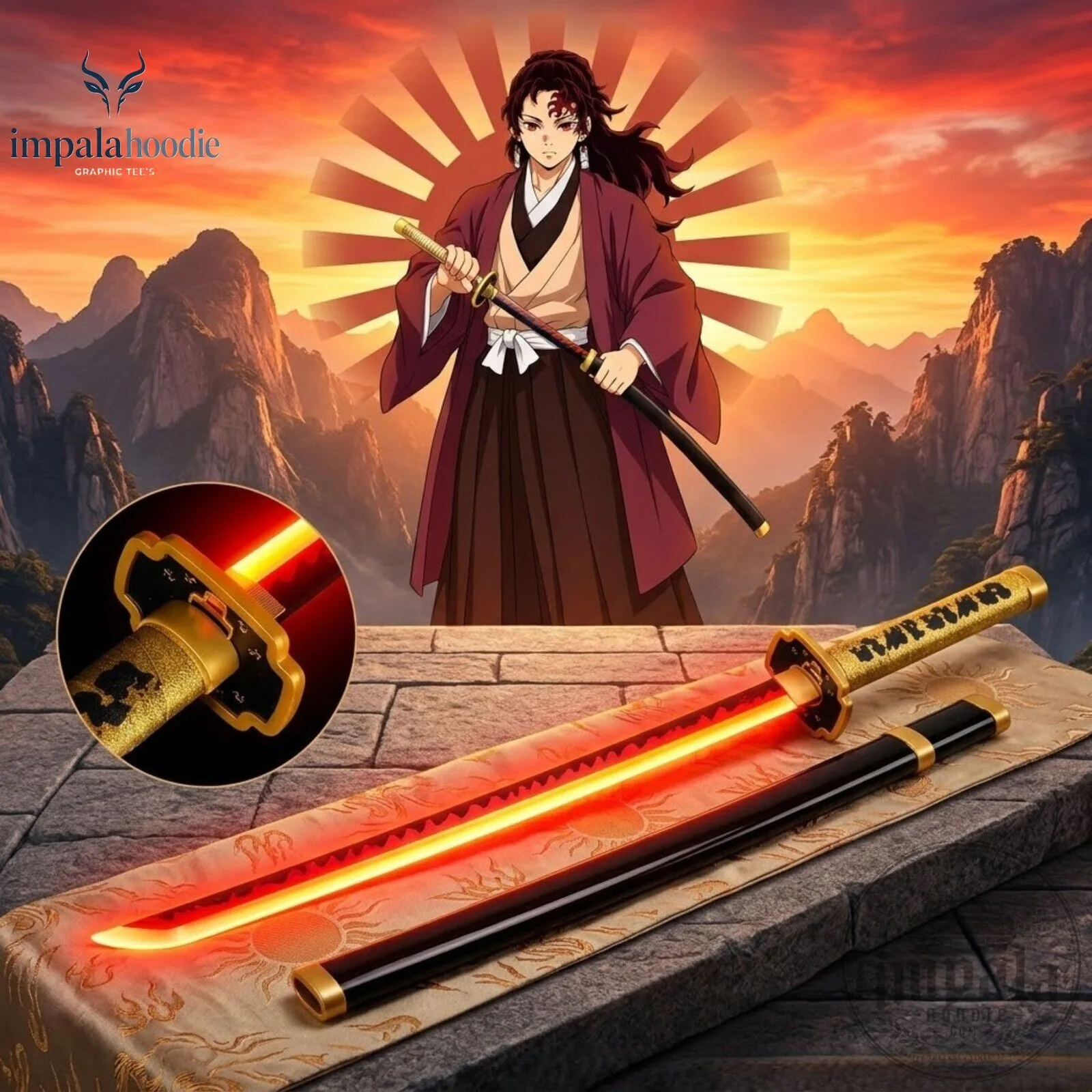 Kimetsu No Yaiba Yoriichi Tsugikuni Glowing LED Light Katana